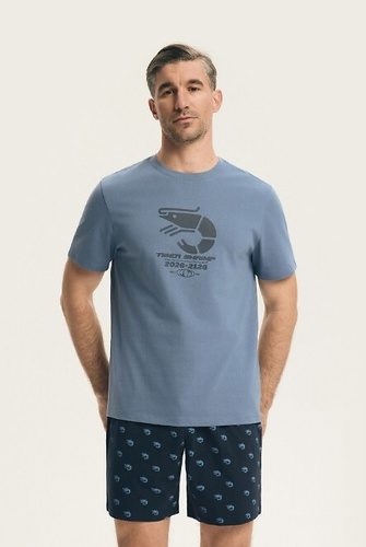 Henderson pijama de los hombres 44520 Brad, algodón, mangas cortas, impresión, pantalones cortos estampados