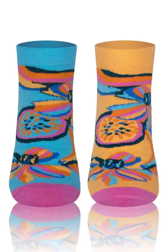 S141S Calcetines con pie Zanzi Italian Fashion - despeinado/amarillo/rosa