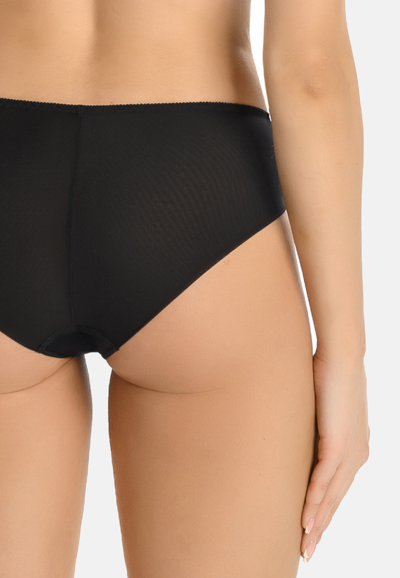 Braga negra de mujer Teyli 758 de talle alto con doble tejido de rejilla