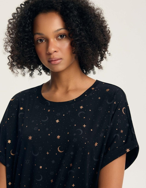 Camisón de mujer Henderson 45441 Gilly negro 100% algodón