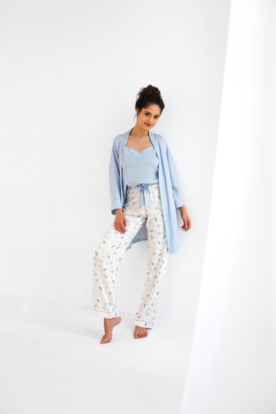 Bata de mujer Felicia Sensis - azul melange