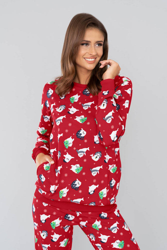 Koda Pijama de señora italiano Fashion-print rojo