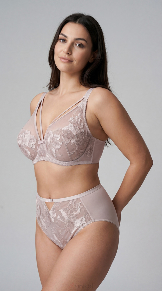 Sujetador soft Marissa Unikat rosa empolvado bordado suave con aros