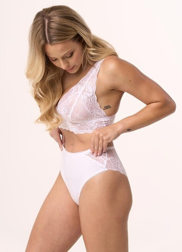 bbl 213 Babell bragas blancas - algodón, espalda de encaje, ropa interior femenina elegante