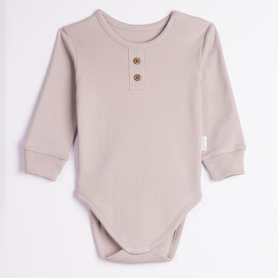 228096 Nicol FARMA Body para bebé gris manga larga Henley algodón