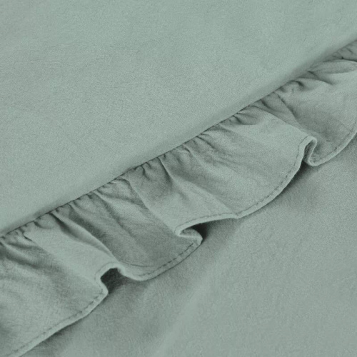 Ropa de cama de algodón con volante Eurofirany 100% algodón con cremallera color salvia
