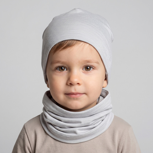 229115 Nicol Cuello infantil 100% Merino gris