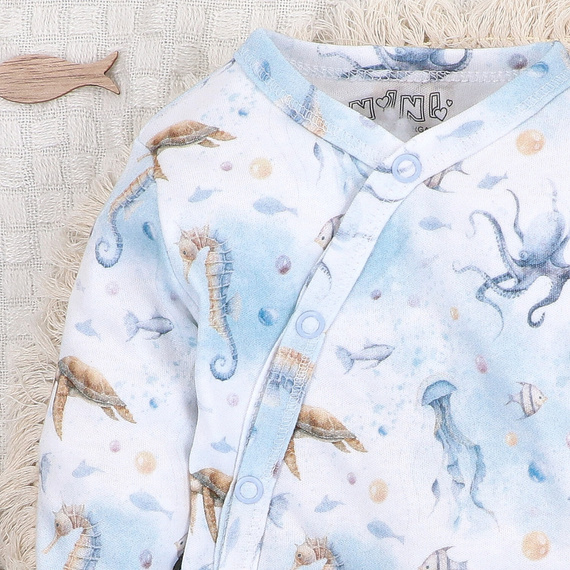 ABN-5441 Sea Of Joy Nini sobre body azul - algodón orgánico, para bebés