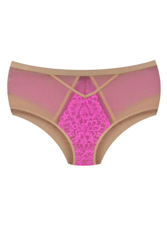 Mediolano Crazy Pink 19249 Braguitas completas de encaje beige y rosa