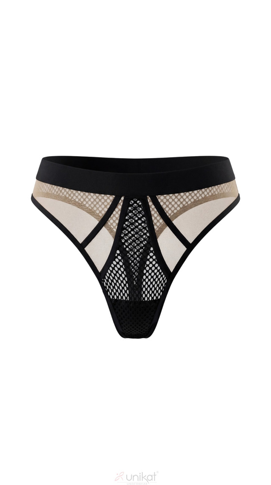 Stringi Unikat Edith negras transparentes de malla cómodas para mujer