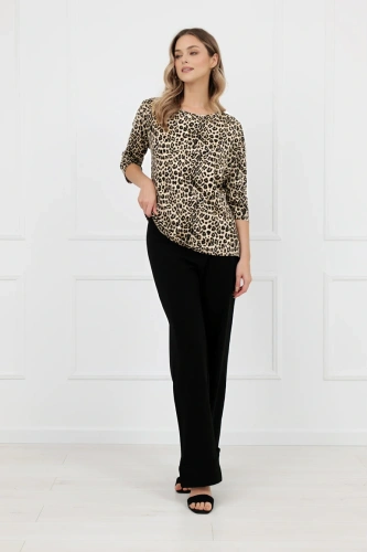 Blusa mujer Kenia Italian Fashion estampado leopardo manga 3/4