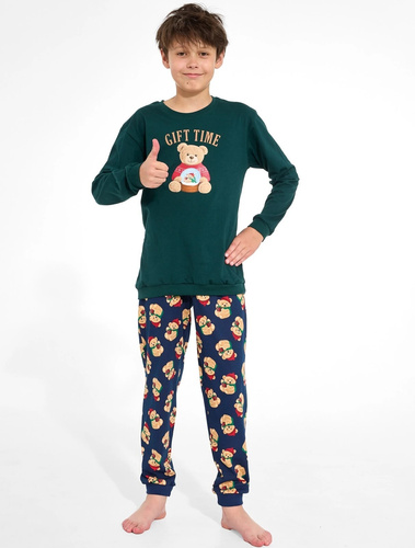 Cornette Gift Time Christmas 593/184 966/184 Pijama infantil verde 100% algodón