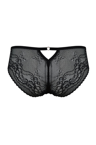 19236 Feel Panties Mediolano Negro - Braguitas sensuales de encaje para mujer