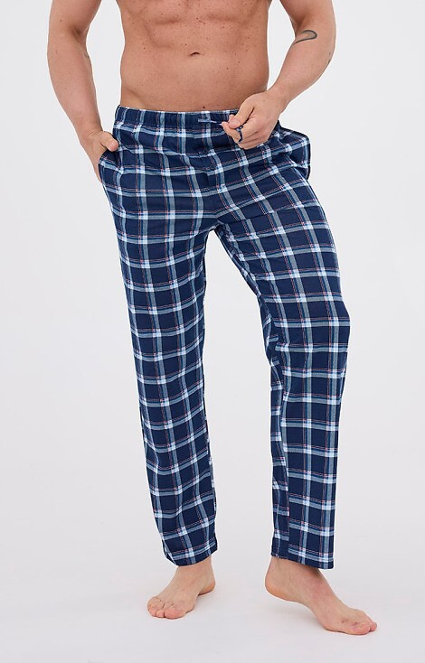 691/61 Pantalón de pijama Cornette hombre - largo, a cuadros, algodón