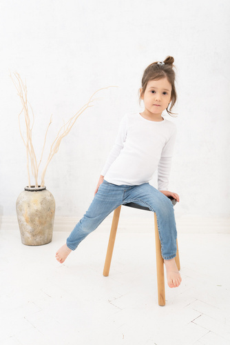 Camiseta Tosia para niña, manga larga Italian Fashion- blanca