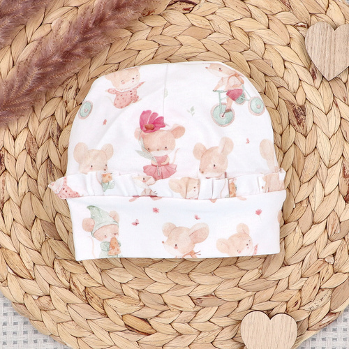 ABN-5547 Gorro para bebé Nini Happy Animals de algodón orgánico - seguro, ecológico, cómodo