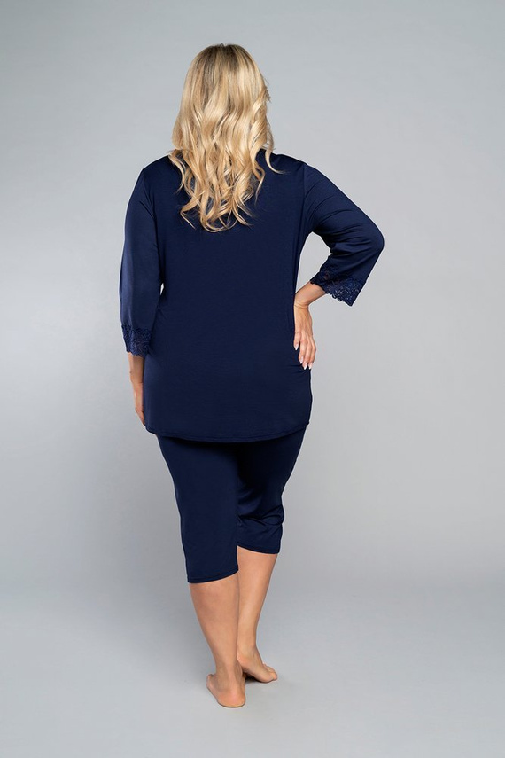 Izyda Pijama 3/4 mangas, 3/4 pantalones Moda Italiana - azul marino