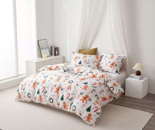 Ropa de cama de Navidad de microsatina blanca I25 Spod Igły i Nitki - suave, lisa y duradera