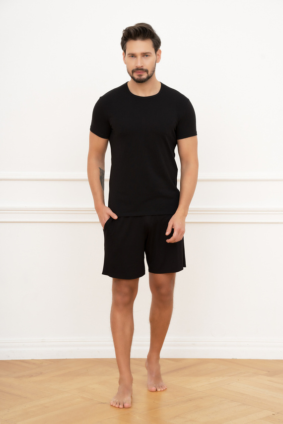 Ikar Camiseta manga corta Hombre Moda Italiana - negro