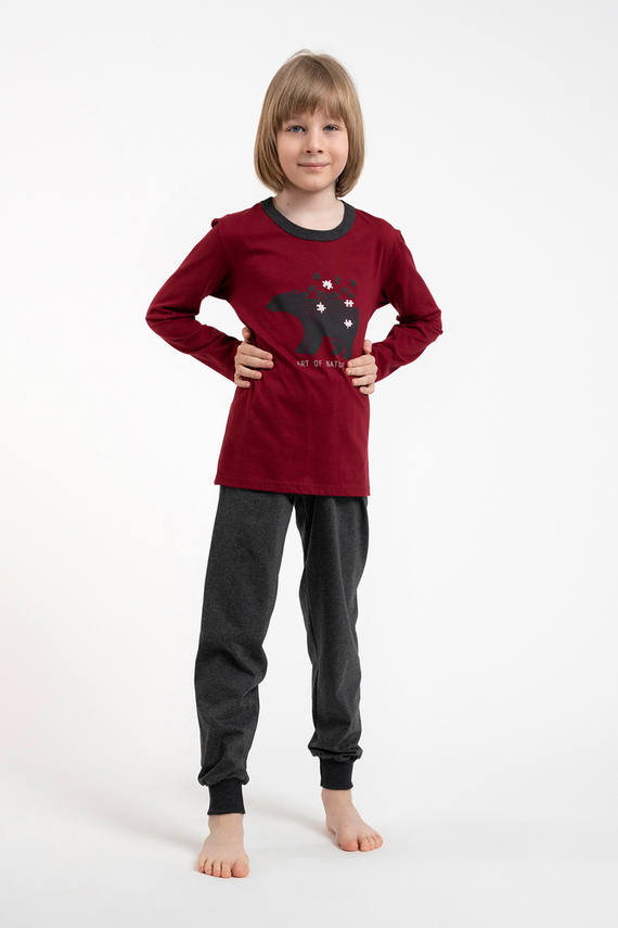 Morten Pijama de niño Moda Italiana burdeos/c.melange