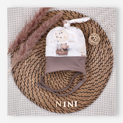 ABN-5547 Gorro para bebé Nini Happy Animals de algodón orgánico - seguro, ecológico, cómodo