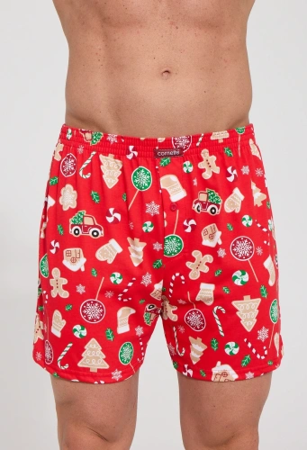 Bóxer para hombre Cornette Candy 3 Christmas 016/28 sueltos de algodón navideños