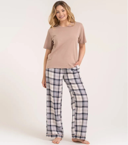 Pijama de mujer Moraj PDD4300-023 verde de algodón con pantalón largo y estampado
