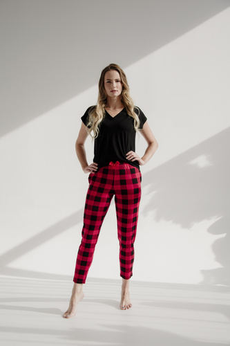 360 Checkered Forex Pijama Pants - rojo