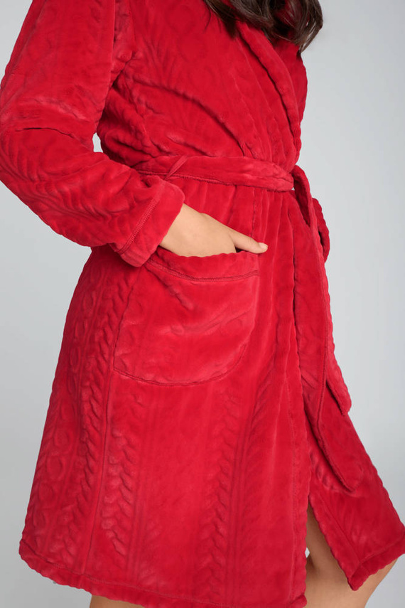 Albornoz polar de señora Zala Italian Fashion - rojo