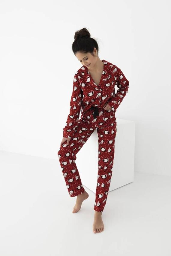 Pijama de franela para mujer Tiggy Sensis - rojo
