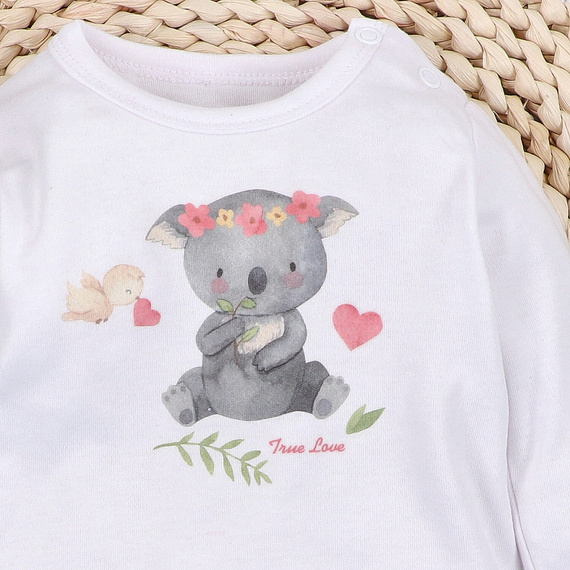 ABN-5541 Blusa para bebé Nini Happy Animals de algodón orgánico - costura sin níquel, ecológica, producción polaca