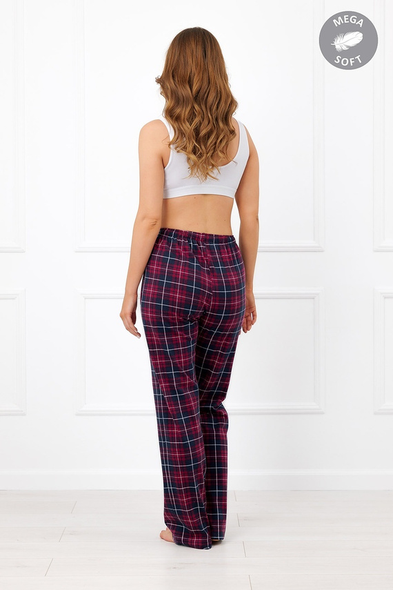 Italian Fashion Alana Pantalones largos de mujer de algodón Mega Soft a cuadros