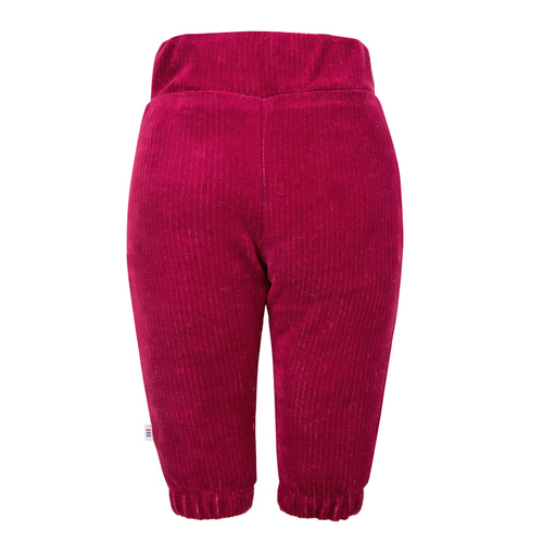 Fluffy Tails Pantalones de terciopelo para niñas Eevi- granate, con bolsillos