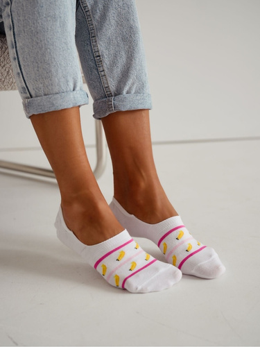 Calcetines invisibles Milena 0576-030 bananos – algodón, antideslizantes