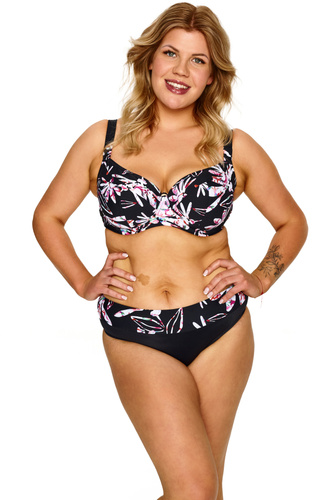 Biustonosz Rosa Big Lupoline negro floral full cup para busto grande