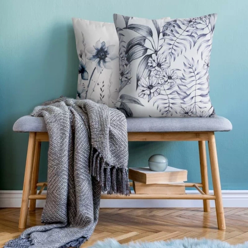 Funda cojín 45x45 Mink 30 Eurofirany terciopelo flores