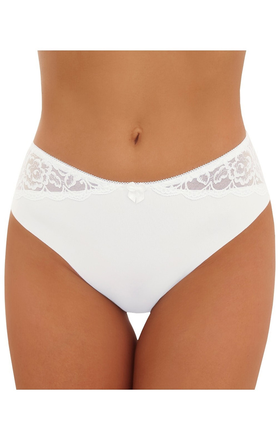 Braguitas femeninas Inga Emili blancas de microfibra laser cut con malla bordada