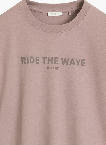 Atlantic NLP-516 Pijama de mujer 100% algodón Manga corta Pantalones largos rosa-beige