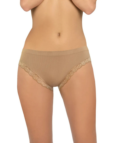 Braguitas mujer Sesto Senso 6108 encaje sin costuras elásticas beige