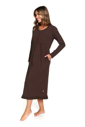 7318 Doctor Nap - Camisón de embarazo y lactancia en algodón | Fabricación polaca - brownie