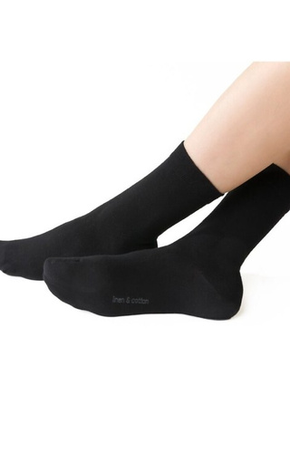 Arte.194 Steven calcetines negro - algodón y lino, sin costuras unisex