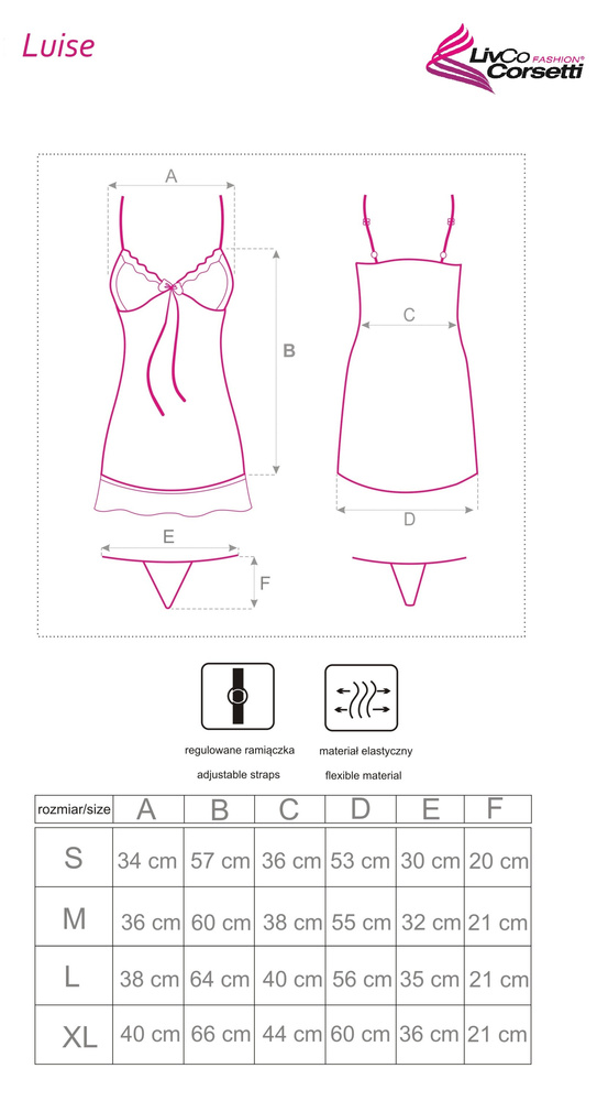 Luise Black chemise mujer - sensual, rosa | LivCo Corsetti Fashion