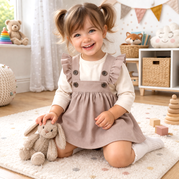 ABN-5593 Vestido para bebé Circus de Nini - 100% algodón orgánico, suave y ecológico