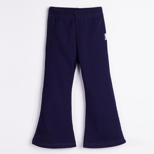 Nicol Tosia 225214 Pantalones campana para niña acanalados azul marino algodón