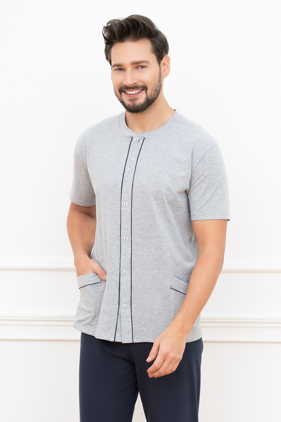 Alcest Pijama hombre manga corta, pantalón largo Moda Italiana - azul marino