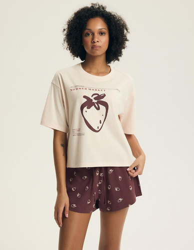 Pijama mujer Henderson Evika 44474 – algodón, fresas, shorts