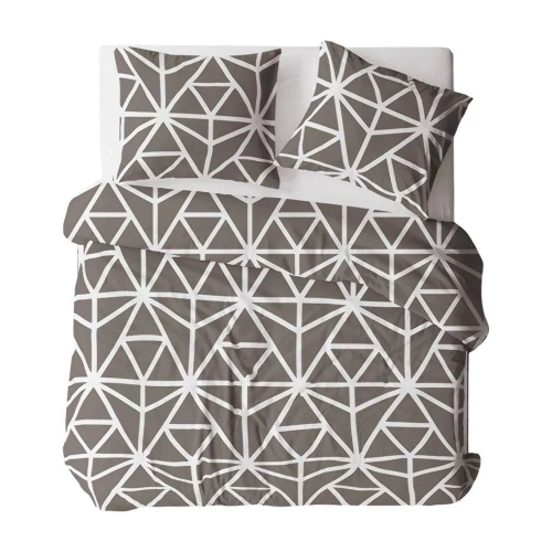 376N Bielawa KARO ropa de cama de corteza gris oscuro | 100% algodón, botones, peso 140 g/m²