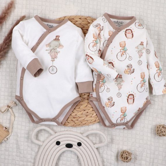 ABN-5581 Body con sobre Circus para bebé de Nini - 100% algodón orgánico, cierres sin níquel, hecho en Polonia