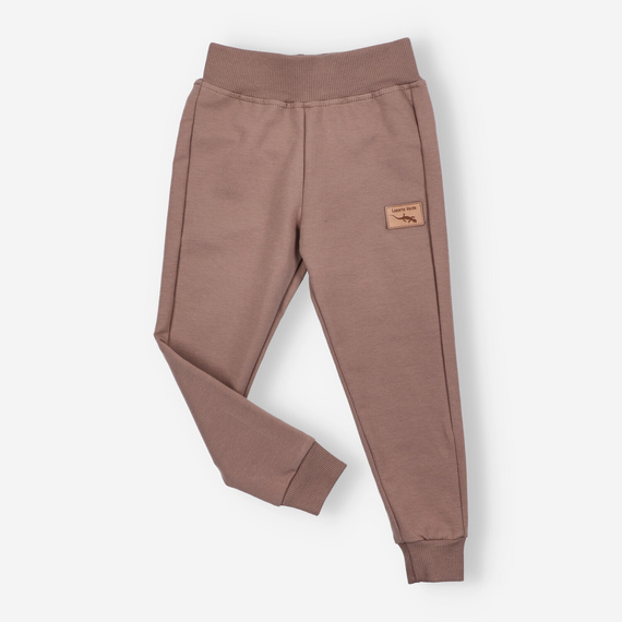 KAR-0040/CAM Pantalón de chándal Lagarto Verde camel para niño - cómodo, algodón, producción polaca