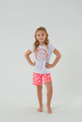 Raba Pijama de niña Italian Fashion - blanco/estampado frambuesa